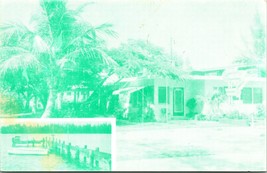Vtg Postcard 1960 Gibson Manor Apartments Fort Pierce Beach FL - Green Tint - £4.60 GBP