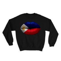 Lips Filipino Flag : Gift Sweatshirt Philippines Expat Country - $28.95