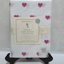 NEW Pottery Barn Kids Heart Pillowcase White Pink 100% Organic COTTON Gi... - $23.63