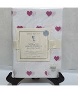 NEW Pottery Barn Kids Heart Pillowcase White Pink 100% Organic COTTON Gi... - $23.63