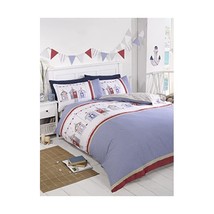 King Duvet Cover Set Summer Seaside Beach Huts  - £37.39 GBP