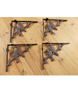 4 Cast Iron Antique Style BIRD Brackets Corbels Garden Braces Shelf Brac... - $752.24 MXN