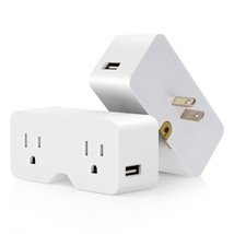 Usb Plug Adapter With 2 Ac Outlets 2 Type A Usb Wall Charger, Electrical... - £31.28 GBP