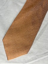 Mario Ferrari Tie Orange Textured Design 100% Silk - $10.00