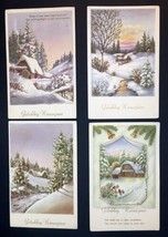 Vintage Dutch Happy New Year Holiday PC Lot 1950s Snowy Landscapes - £6.76 GBP