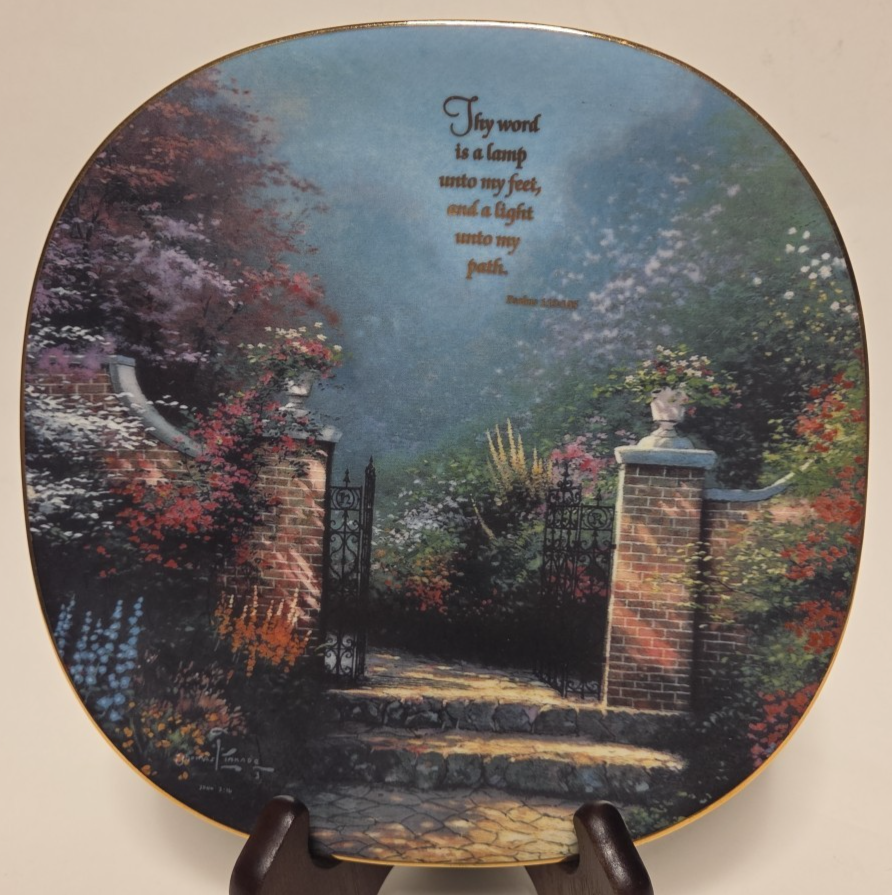 Thomas Kinkade Hanging Plate Heaven On Earth  &quot;Thy Word Is A Lamp&quot; r54 - $19.79