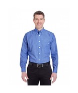 Ultra Club Men&#39;s Long Sleeve Button Down Dress Shirt Wrinkle Resistant Blue - $16.73 CAD