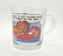 1978 McDonald&#39;s Garfield Coffee Mug Glass Cup Canoeing Go My Way  W2 - £7.96 GBP