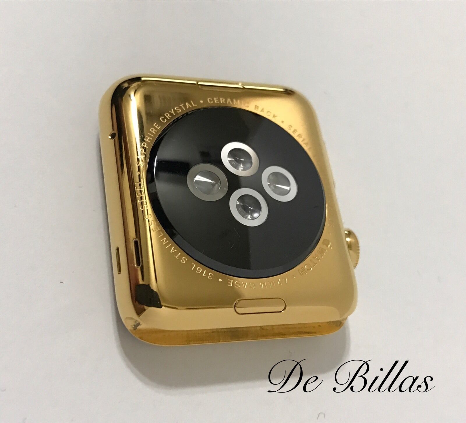 24K Gold 42MM Apple Watch with Gold Links Band Custom Rare Item image 4