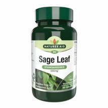 Sage Leaf 500mg Natures Aid 90 tablets food supplement - $287.57 MXN