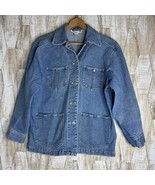 Vintage Denim Chore Jacket Jones New York Petite Small PS Blue Jeans Wor... - $19.99
