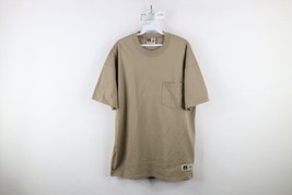 Vintage 90s Russell Athletic Mens Large Faded Blank Pocket T-Shirt Beige Cotton - £39.84 GBP