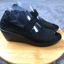 BareTraps Umma Mary Jane Wedge Sandals Womens 8M Black Slip On Comfort Shoes - £16.91 GBP