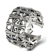 Chrome Silver mm6 Ring TrapStar/Hearts/Cross Palace Dutch Designer Vetem... - £8.57 GBP