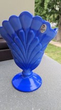 Shelley Fenton Art Glass  Fan Vase Periwinkle Blue  2004 - $55.00