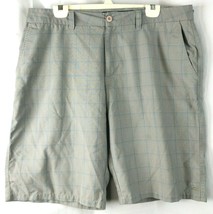 O&#39;Neill Micro Plaid Gray Walking Shorts sz 38 Mens 10&quot; Inseam Pockets Belt Loops - £15.18 GBP