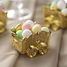 Gold 12 Metallic Mini Chariot Wedding Favor Boxes Gift Holders Party Decorations - £13.68 GBP