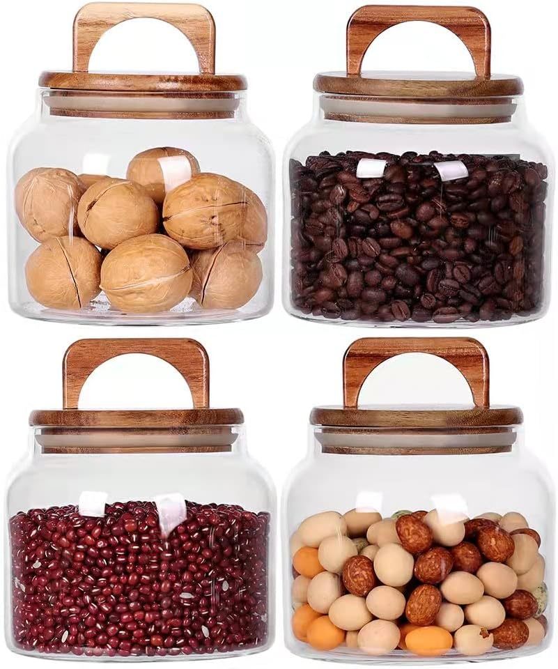 Saiool Glass Jars With Airtight Lid [Set Of 4],Kitchen, Nuts And Spice Jars - $43.98