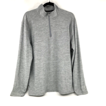 CALVIN KLEIN CK Long SL Pullover SHIRT Size Large Space Gray 1/4 Zip - £14.13 GBP