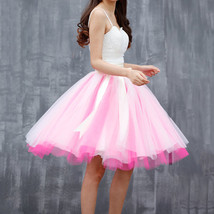 WHITE A-line 6-Layered Midi Tulle Skirt Outfit Custom Plus Size Ballerina Skirts image 7