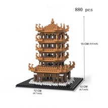 New Yellow Crane Tower of Ancient China Exquisite Building Blocks #M 15cm - £17.44 GBP