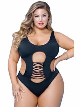 Seven Til Midnight Women&#39;s Plus Size High Leg Monokini with Back Ruching, Red, 1 - £26.97 GBP+