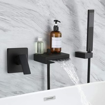 Kes Tub Faucet Wall Mounted With Waterfall Spout, Bathtub Faucet Set With, Bk. - £176.07 GBP