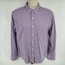 Untuckit Lorimar Long Sleeve Button-up Slim Fit Men&#39;s Shirt Size L Blue Red - £18.73 GBP
