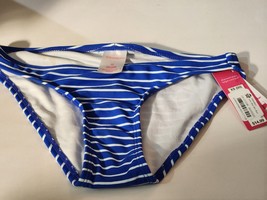 Womens&#39; Juniors&#39; Hipster Bikini Bottom-Xhilaration Blue/White Stripe Siz... - £6.54 GBP