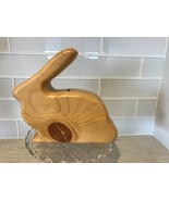 Large WOOD Bunny Rabbit Bank EASTER GIFT NATURE COMPANY - $21.78