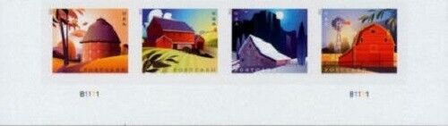 2021 36c History of American Barns, Postcard, Strip of 4 Scott 5546-5549... - $2.86