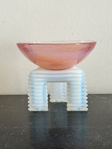 Pink Opalescent Murano Glass Bowl Sculpture - $246.51