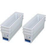 Mainstays Slim Plastic Storage Trays Baskets In White- Set Of 6 - $33.99