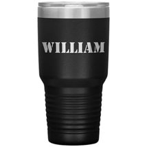 William - 30oz Insulated Tumbler Personalized Name - Black - £26.37 GBP