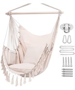 Y-STOP Hammock Chair Hanging Rope Swing Beige - €50,84 EUR