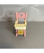 Vtg 1993 Dollhouse Fisher Price Loving Family Dollhouse Pink High Chair - £5.58 GBP