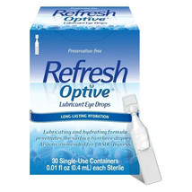 Refresh Optive Lubricant Eye Drops Tears, 30 vials Exp 6/2024 - $12.82