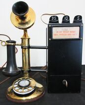 Candlestick ( brass ) with Gray Pay Station Circa 1900's - $1,895.00