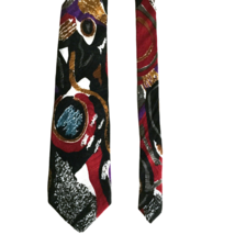 Arthur Barry Abstract Italian Silk Tie Classic Length Bold Colors - Mult... - $16.62