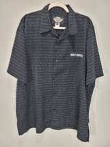 Harley Davidson Motorcycle Shirt Mens XL Black All Over Print Button Up  - £31.12 GBP