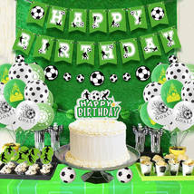 Soccer Party Decorations for Kids, Soccer Birthday Party Supplies with Futbol Ba - £28.21 GBP