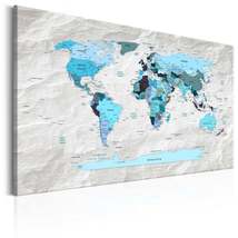 Tiptophomedecor Stretched Canvas World Map Art - World Map: Blue Pilgrimages - S - £63.94 GBP+