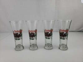 1991 Classic Budweiser Clydesdales Lot of 4 Holiday Tall 12oz Drinking Glasses   - £19.98 GBP
