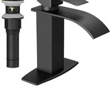 Hoimpro Matte Black Waterfall Rv Lavatory Vessel Faucet With Deck Plate,... - $51.95