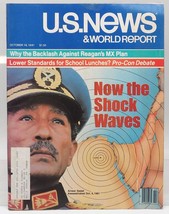 Vtg US News &amp; World Report October 19 1981 Anwar Sadat Reagan School Lunch - £34.50 GBP