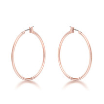 Elegant Rosegold Hoop Earrings - $383.87 MXN
