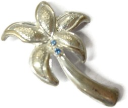 Vintage Brooch Costume Jewelry Silver Tone Palm Tree - $19.79