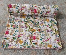 Kantha Quilt Throw Blanket Bedspread Bedding Coverlets Beautiful bedspread in a  - £52.26 GBP+
