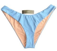J.CREW Curved Waist Cheeky Bikini Bottom Light Blue Mist Size Medium Hig... - $29.99