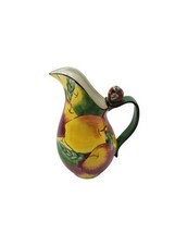 2000 Clay Art Apple Medley Water Pitcher Hand Painted South San Francisco - £19.51 GBP